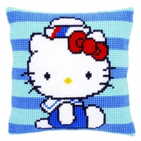 3d latch hook pillow cat peacock diy cross stitch kit cartoon girl embroidery pattern button package pillow