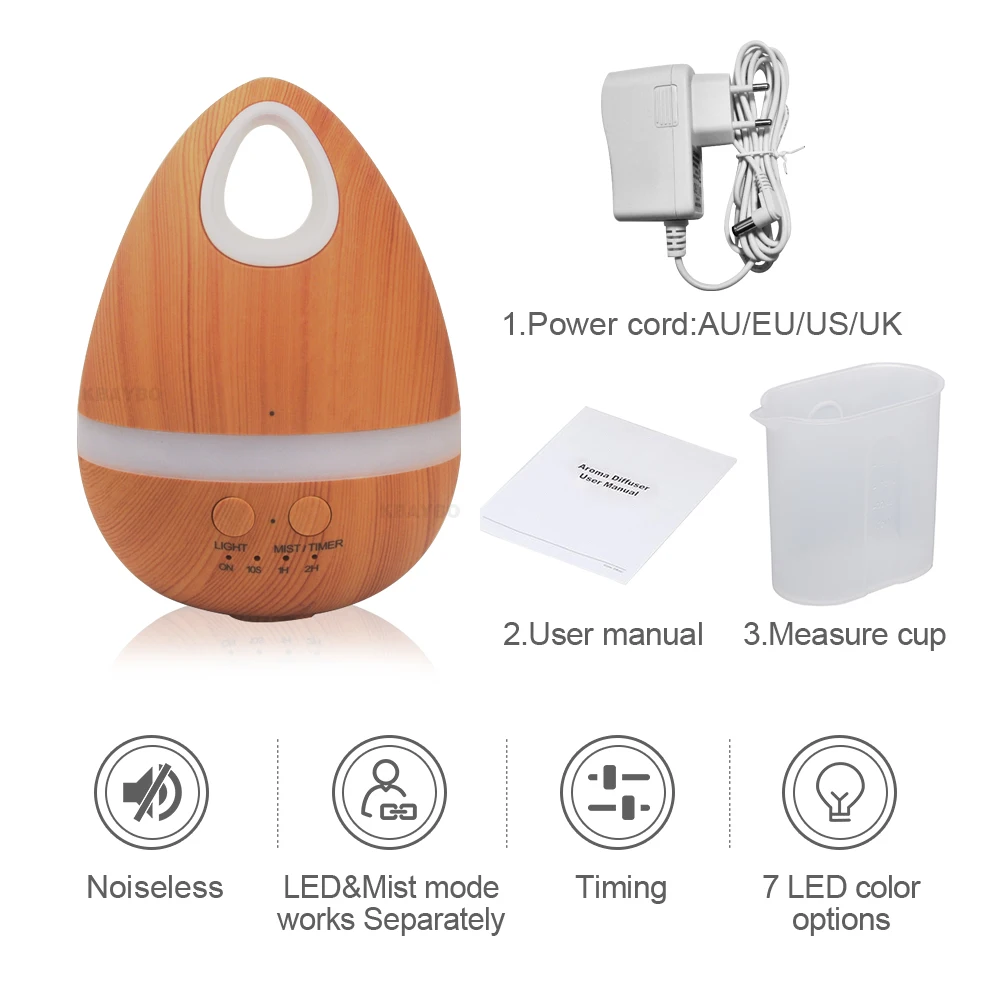 

Oil Diffuser Ultrasonic Humidifier Air Purifier Home Office Mini Essential Aroma Diffusers Aromatherapy Mist Maker light wood