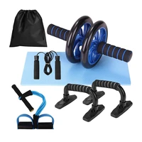 mini fitness double wheel abs abdominal roller pull up bar home excercise equipment workout jump rope weights