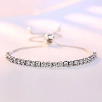 silver shiny bracelet ladies chain tennis bracelet silver jewelry simple shiny adjustable bracelet