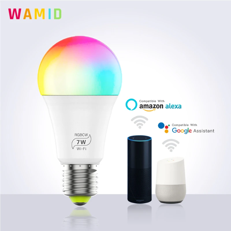Умный светильник лампа светодиодный RGBCW пламенная E27 7W WiFi накаливания совместим с