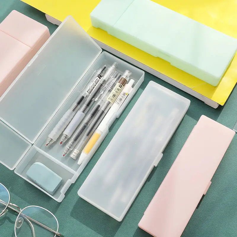 

Large Stationery Box Matte Translucent Creative Male And Female Primary School Students Junior Middle Children's Pencil Plastic
