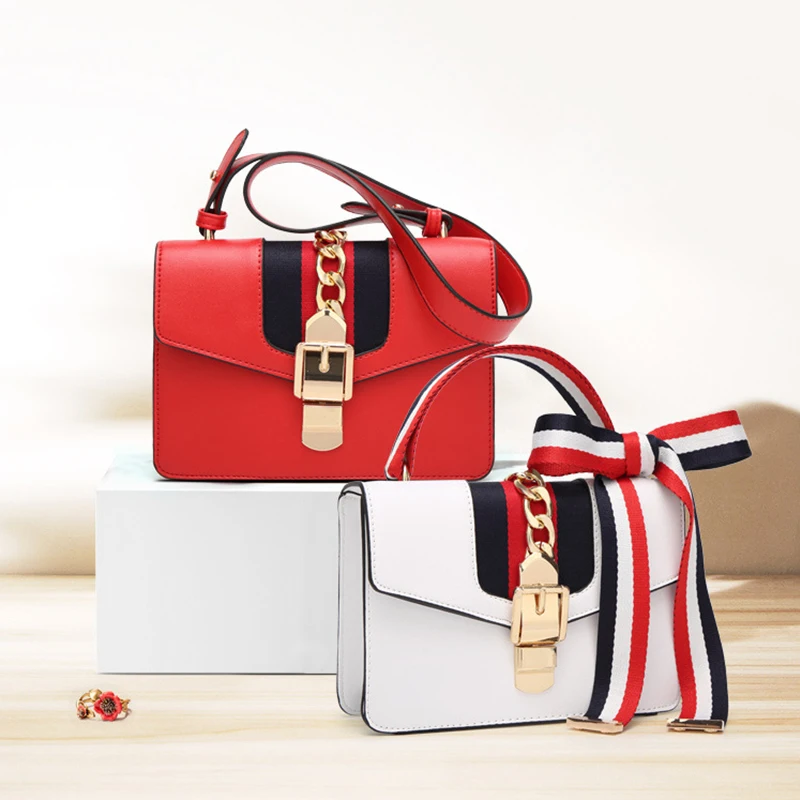 Новые маленькие сумки через плечо из искусственной кожи Женская красочная сумка