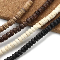 3strands 5 10mm round natural wood spacer beads coconut shell flat round prayer beads for diy necklaces bracelets jewelry making