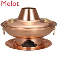 hot pot charcoal two flavor hot pot copper pot old beijing household pure copper commercial carbon old stove