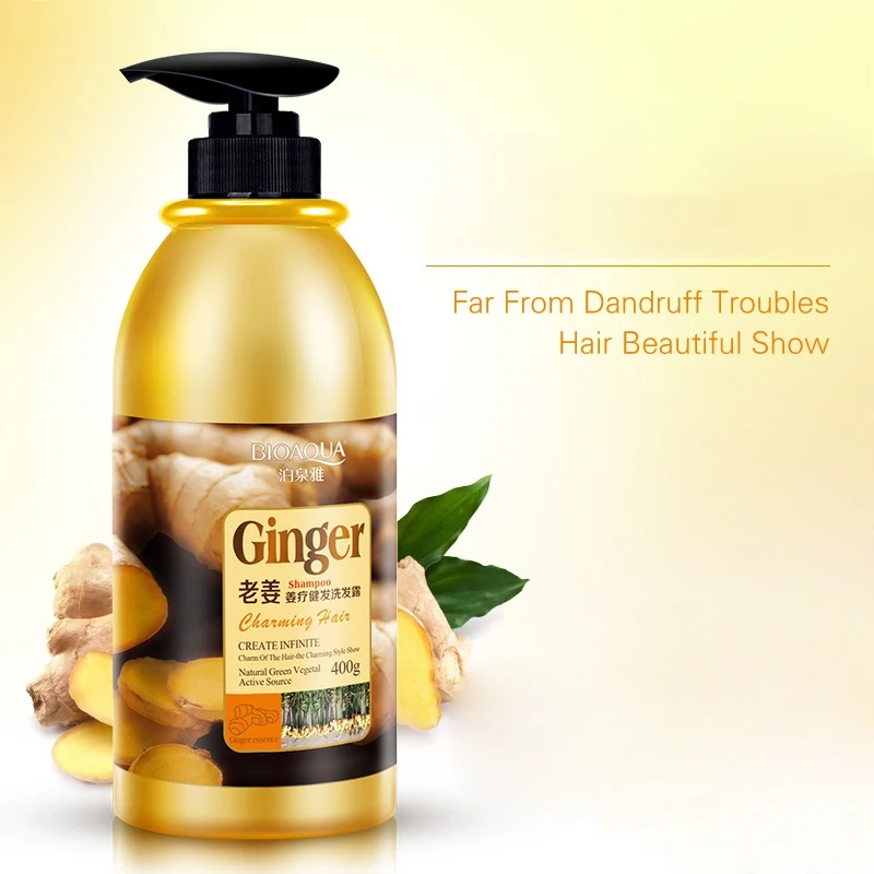 

Wholesale 400ml Herbal Ginger Hair Shampoo No Silicone Oil Oil Control Anti Dandruff Itching Cleansing Hair & Scalp Treatment