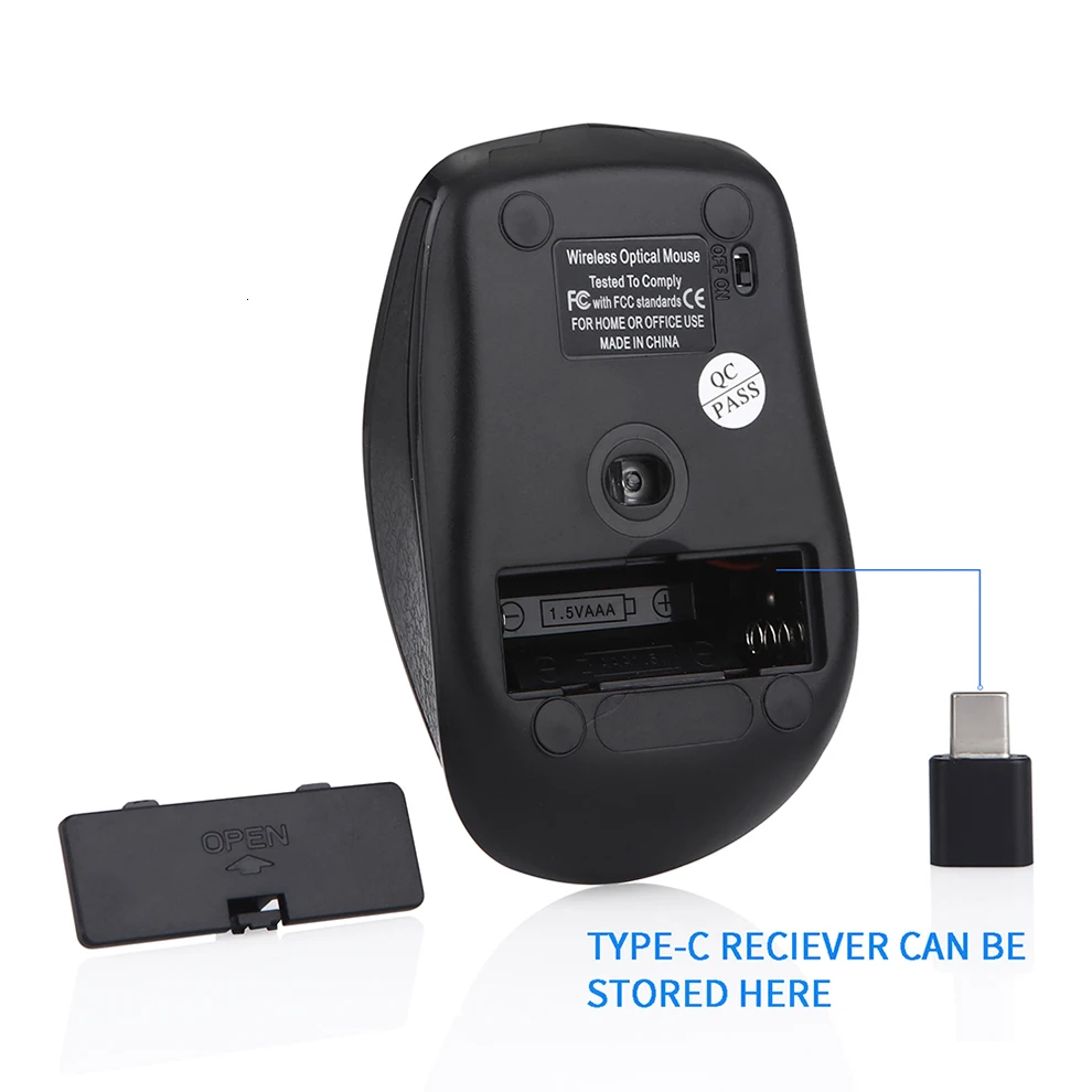 

Wireless Mouse Slinet Click Ergonomic Mouse 800/1200/1600 DPI Mice for Macbook Pro Laptop Notebook PC