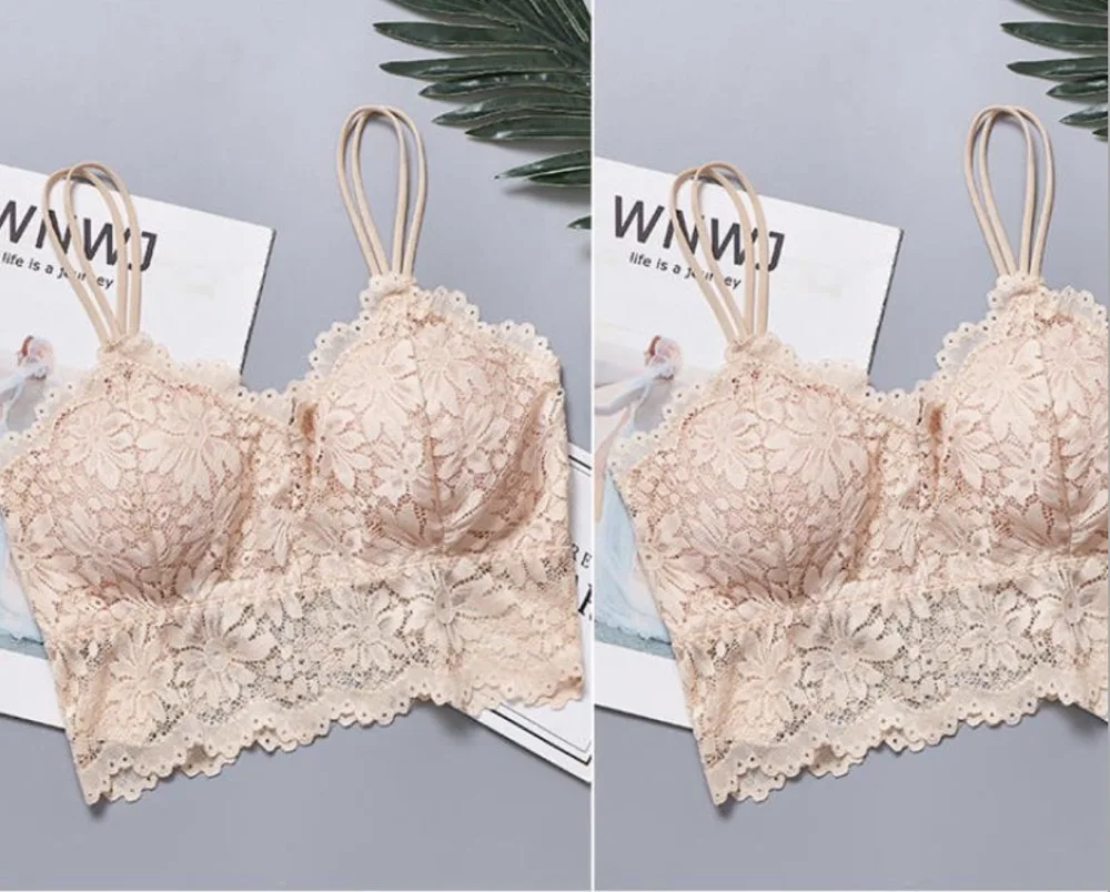 SUKVDOM нижнее белье 2 шт. бюстгальтеры для женщин пуш-ап беспроводной кружевной топ