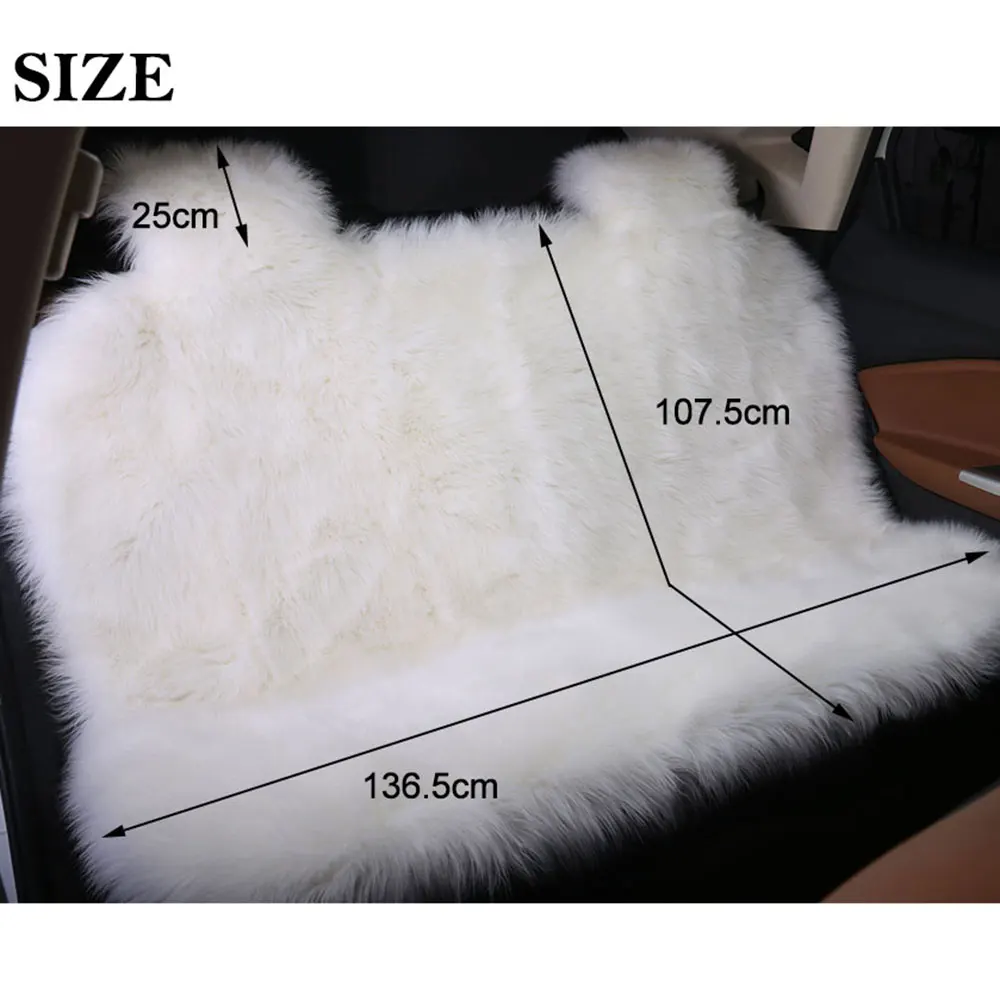 

KAWOSEN Faux Fur Warm Car Back Seat Cover Artificial Plush Black Cute Car Rear Seat Covers Fundas Coche Asiento Universal LFFS02