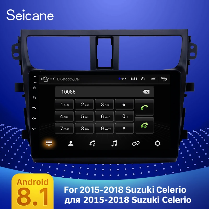 Автомобильный мультимедийный плеер Seicane, GPS, Android 8,1, 9 дюймов, для 2015, 2016, 2017, Suzuki Celerio, поддержка AUX, OBD2