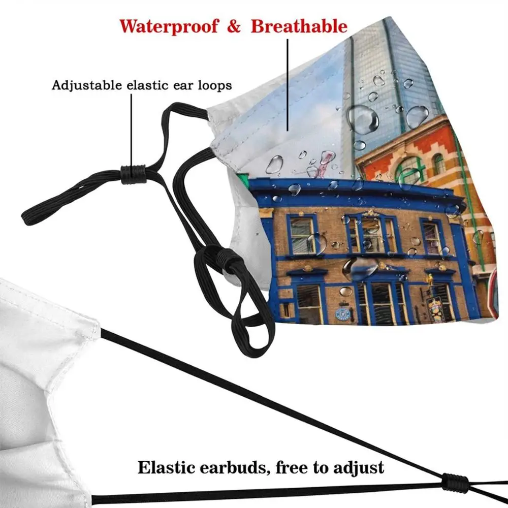 The Shard Лондонский мост Башня Англия пользовательский узор Моющийся фильтр Pm2.5 Взрослые дети Маска.