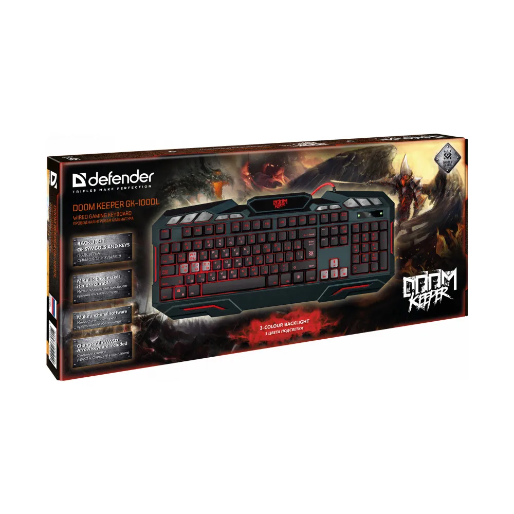Клавиатура DEFENDER USB DOOM KEEPER GK-100D RU 45100 |