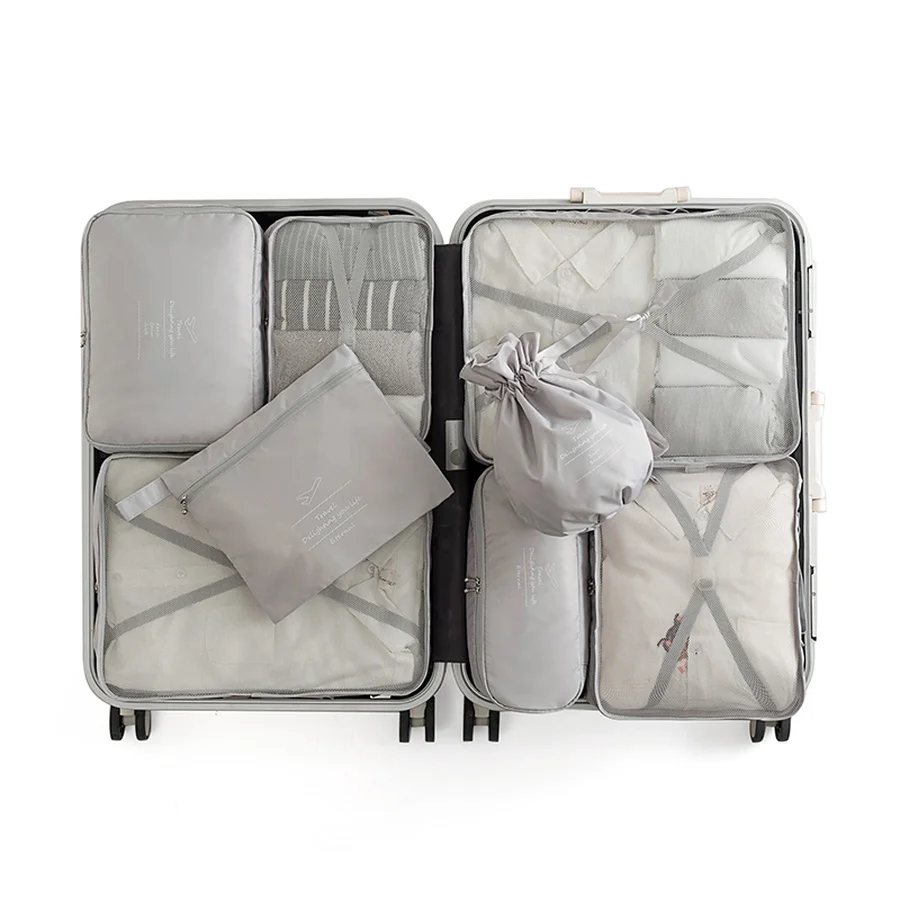 Набор органайзеров для багажа однотонная женская и мужская дорожная сумка