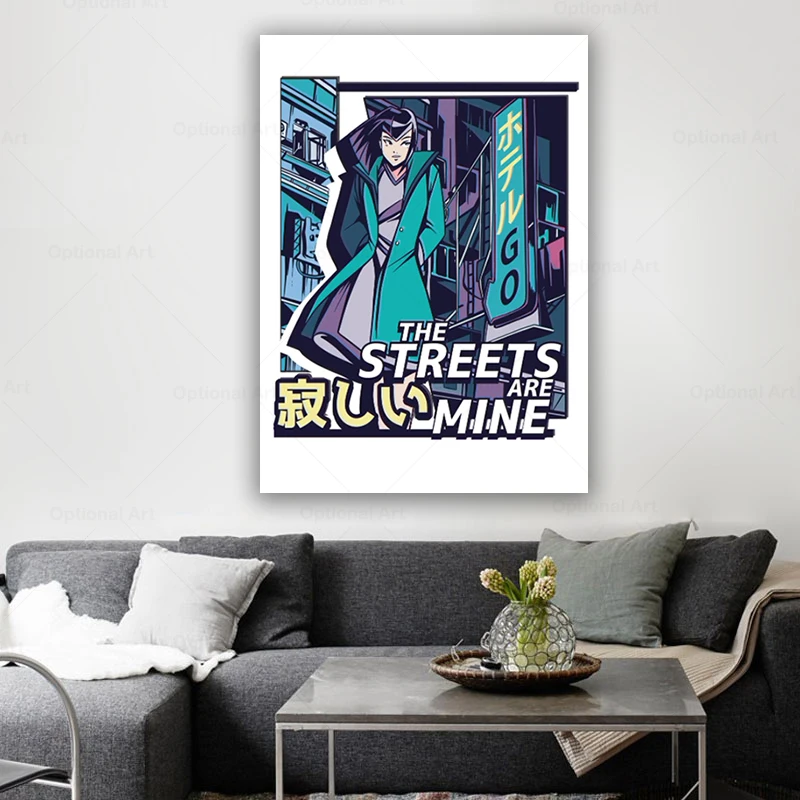 Девушка VAPORWAVE аниме Ретро эстетический постер обои картина настенное Искусство