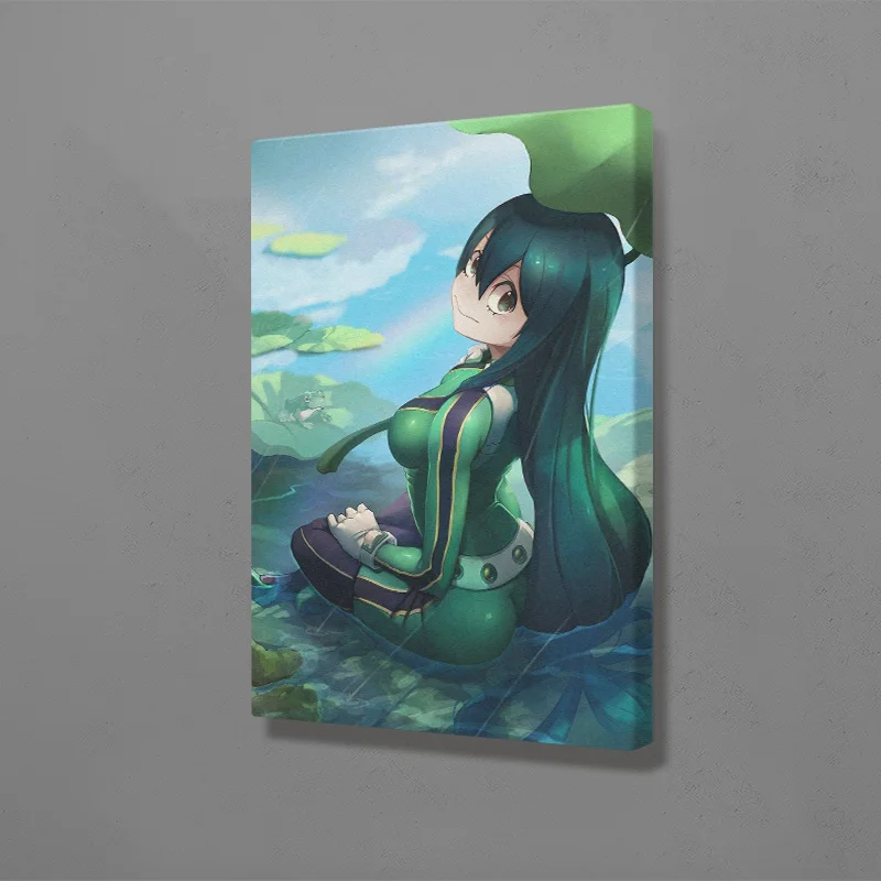 

Froppy Tsuyu Asui Boku no Hero Academia Wall Art Framed Wooden Canvas Decoration poster prints Home bedroom Frame decor Painting