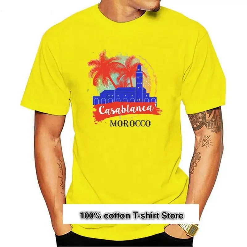 

Camiseta de dibujos animados de Marruecos, camisa blanca de algodón, película, novedad de verano