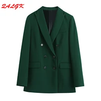 suit female jacket coat women 2021 autumn and winter new slim mid length top pure color all match elegant fashion clothes