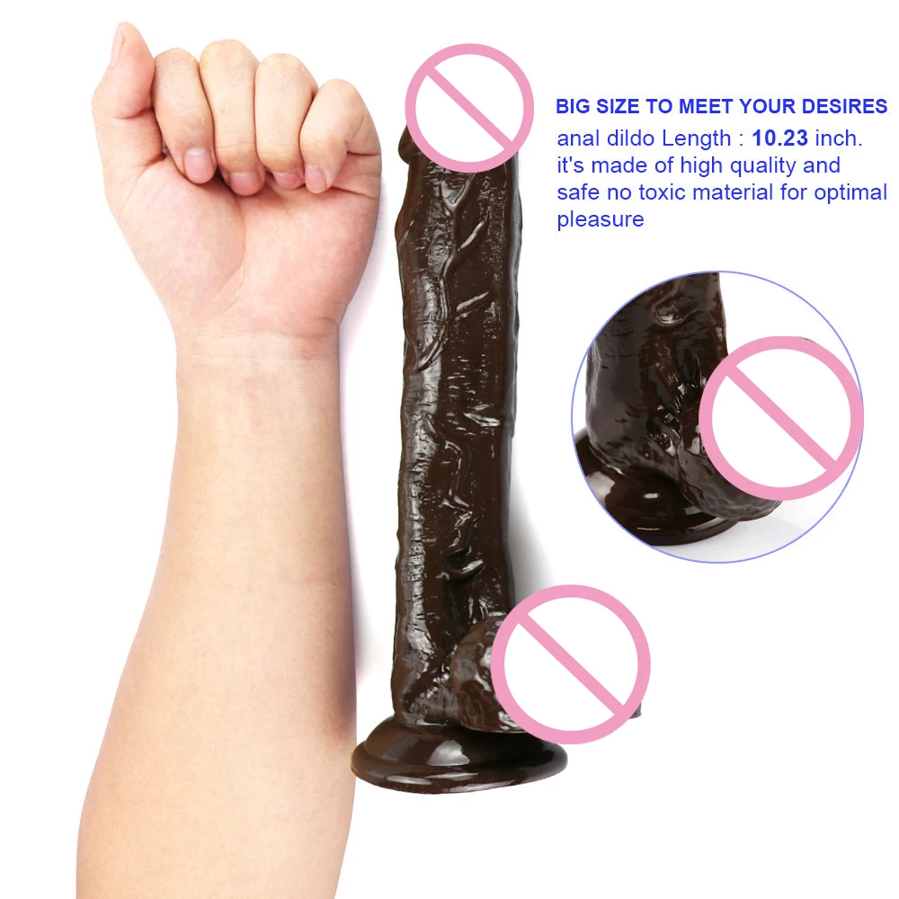 10-дюймовая модель женского силиконового пениса с присоской секс-игрушки Lesbain для