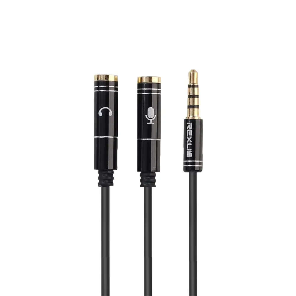 REXUS 3.5mm Jack Headphone+Mic Audio Splitter Gold-Plated Aux Extension Adapter Cable Cord Wire for Computer PC | Электроника