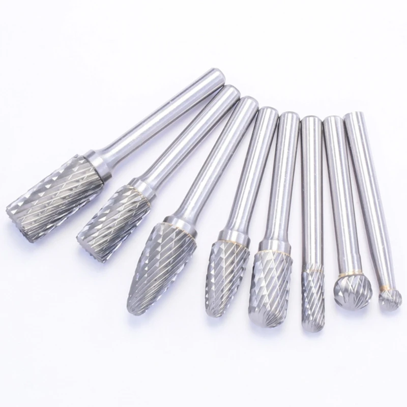 

Cemented Carbide Rotary File Tungsten Carbide Carving Polishing Drill Bit for Metal Wood Grinding Woodworking Cutter 8pcs