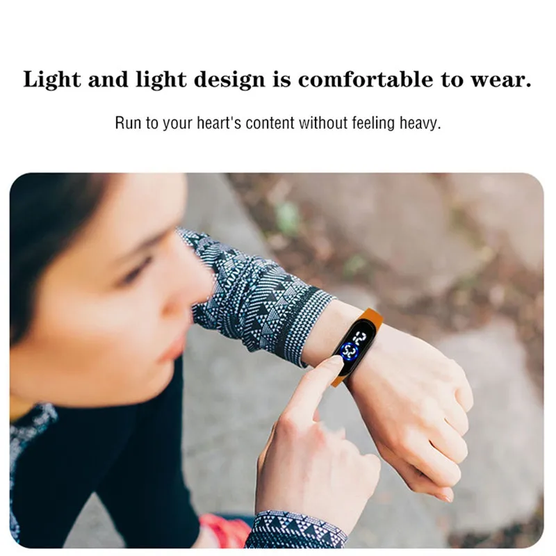 Модные цифровые светодиодный спортивные часы унисекс с силиконовым ремешком