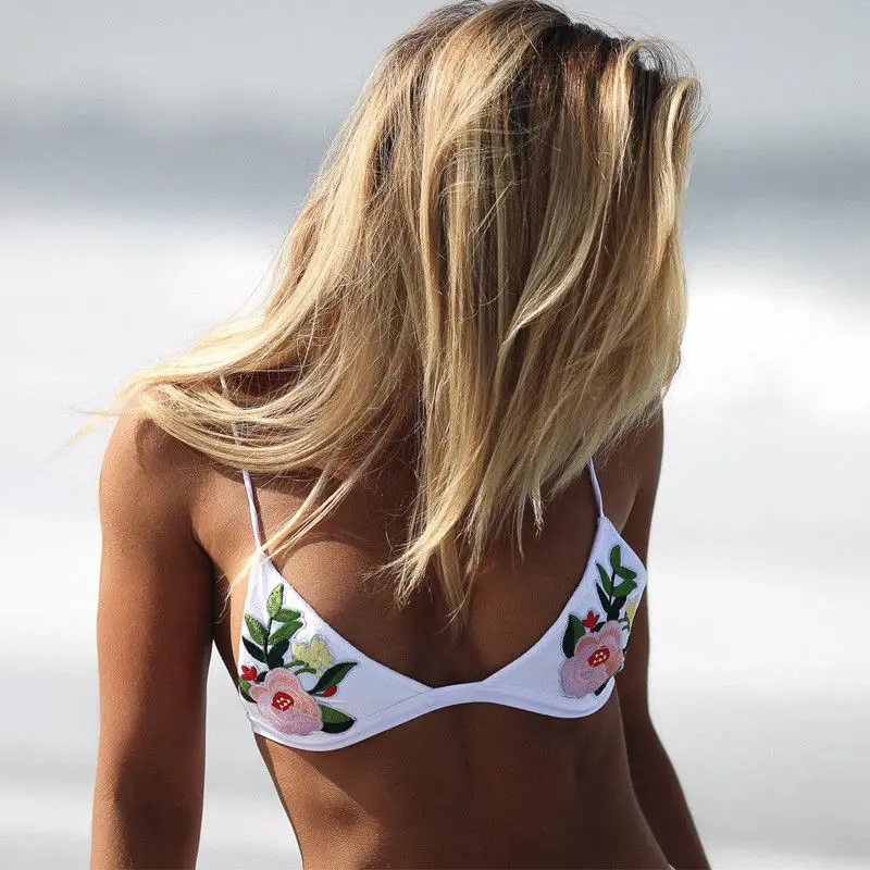 2020 комплект бикини с вышивкой в виде роз бразильский купальник пуш-ап подкладкой