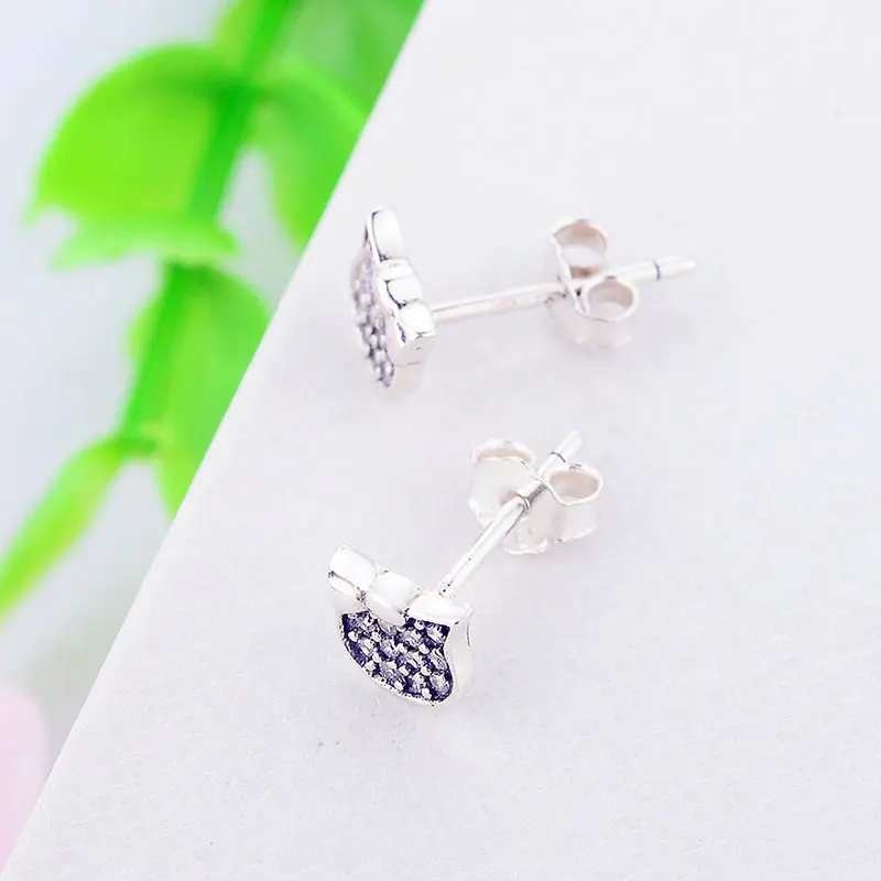 Серьги гвоздики женские из серебра 100% пробы с фианитом|Серьги-гвоздики| |