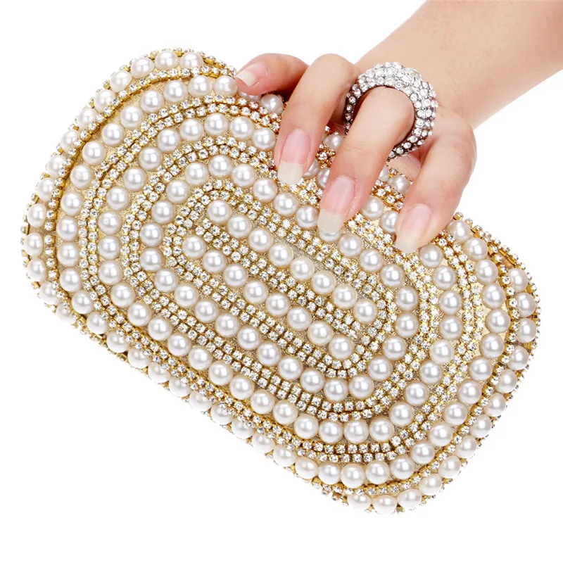 Вечерние дамские сумочки с кристаллами и бусинами кошелек кольцами на палец со