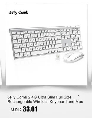 Желе расческа Ultra Slim 2,4 ГГц USB клавиатура и Мышь комбо для портативных ПК Windows XP/7/8/9 эргономичный круглый портом «мама» и удобно