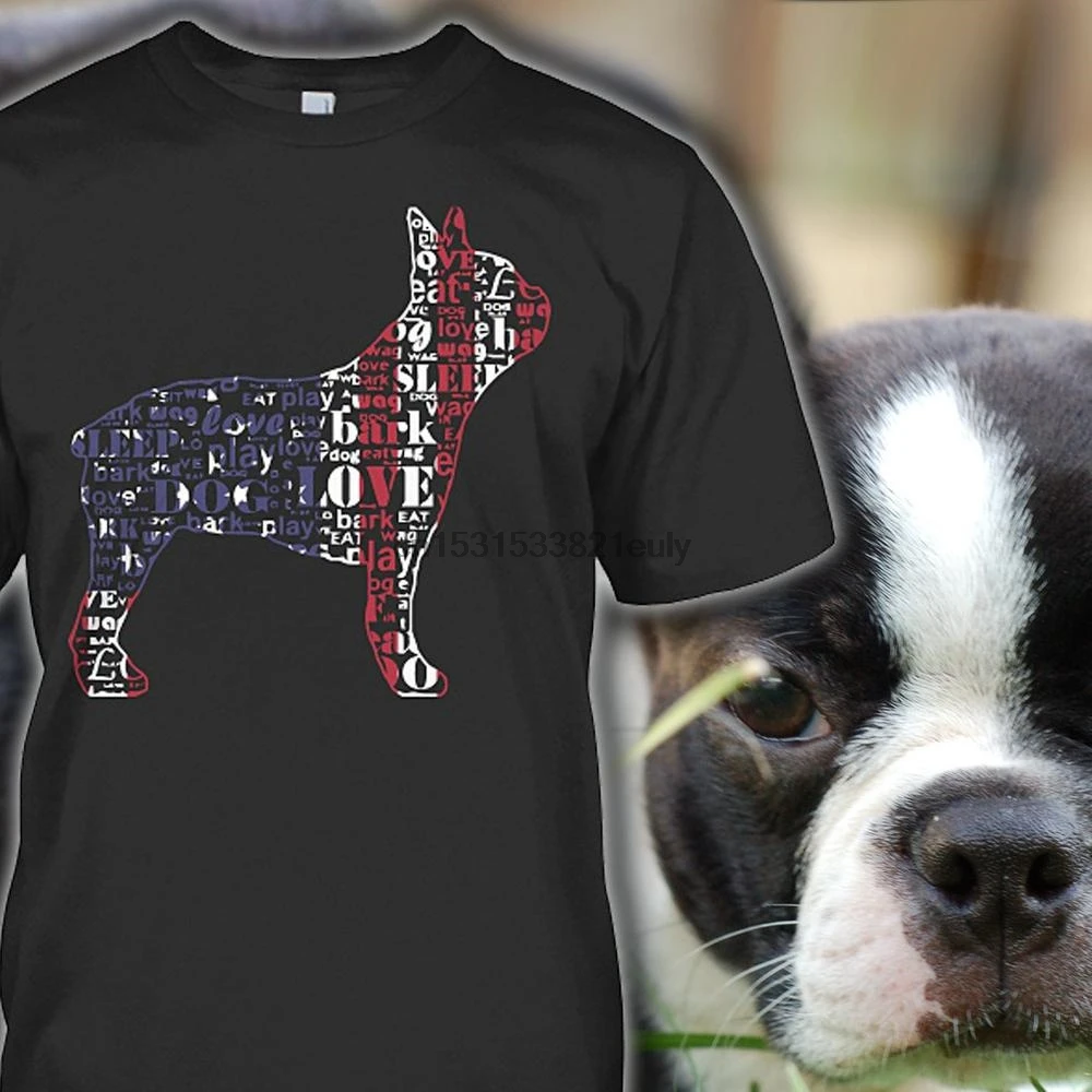 Бостон терьер Рубашка Флаг США тройник идеальный подарок для любителей собака