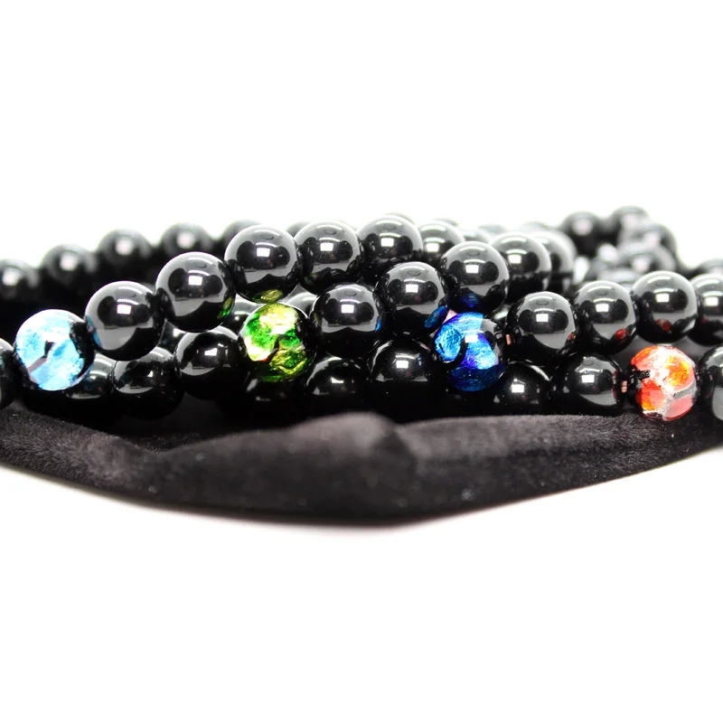 Браслет ручной работы из бисера бусины натурального камня мужские ювелирные