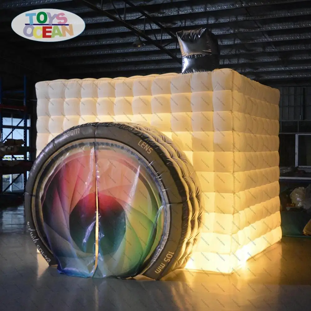 Надувная фотобудка с дизайном камеры надувная палатка свадебная камера белая