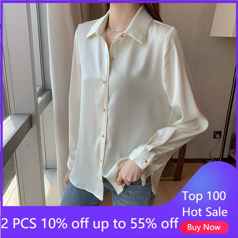 

Женские рубашки 2021, осенние элегантные офисные блузки с длинным рукавом во французском стиле, женская одежда 1261 #