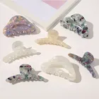 Модные полукруглые тонкие длинные заколки для волос из ацетата, Женские Геометрические заколки для волос с мраморным принтом, заколки, аксессуары для волос для девочек