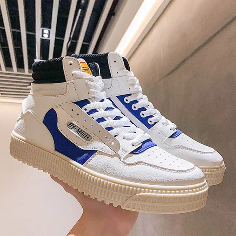 Кроссовки мужские высокие дышащие спортивные туфли Супер Популярные черные