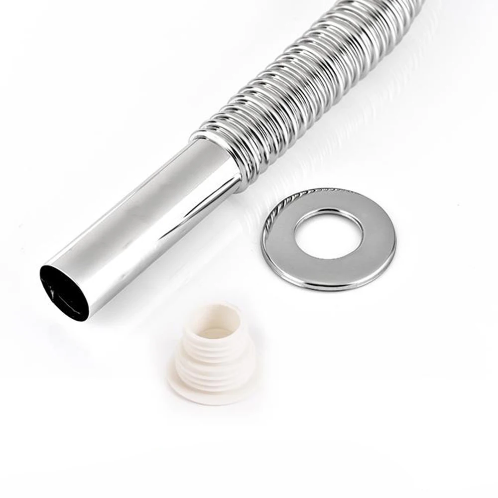 

0.6M / 0.8M/ 1M/1.3M Kitchen Sink Drain Hose Sink Drain Fittings Drainer Drain Hose Stainless Steel Dishwasher Pool Single Tank