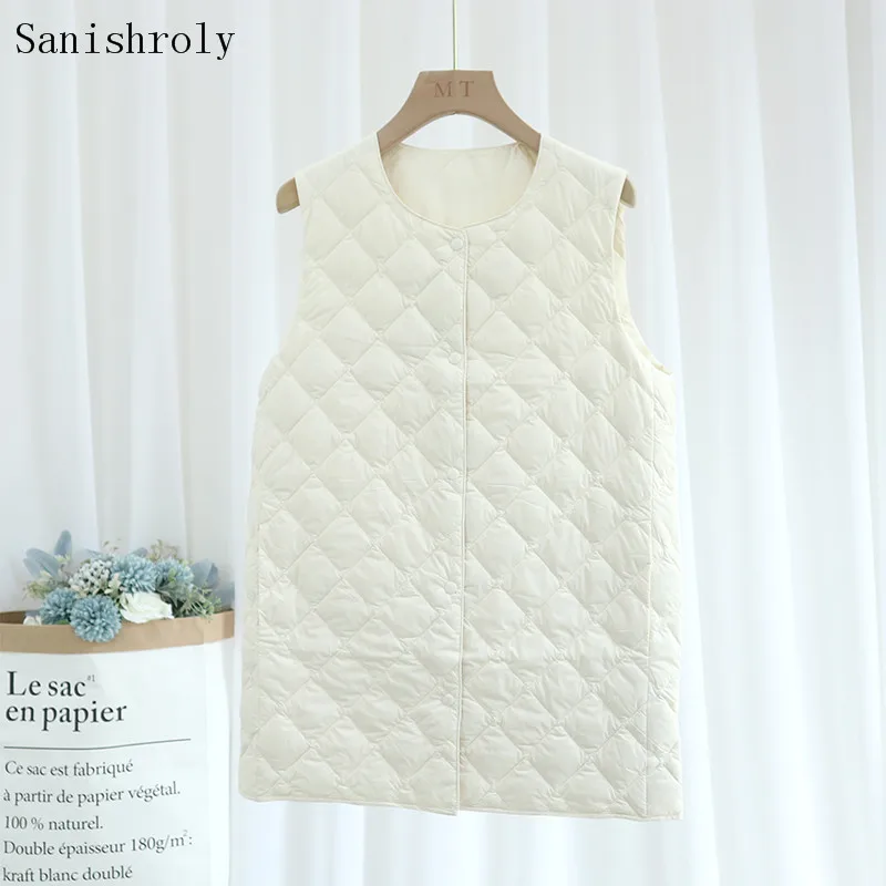 Женский ульсветильник жилет на белом утином пуху куртка парки Осень-зима 2021