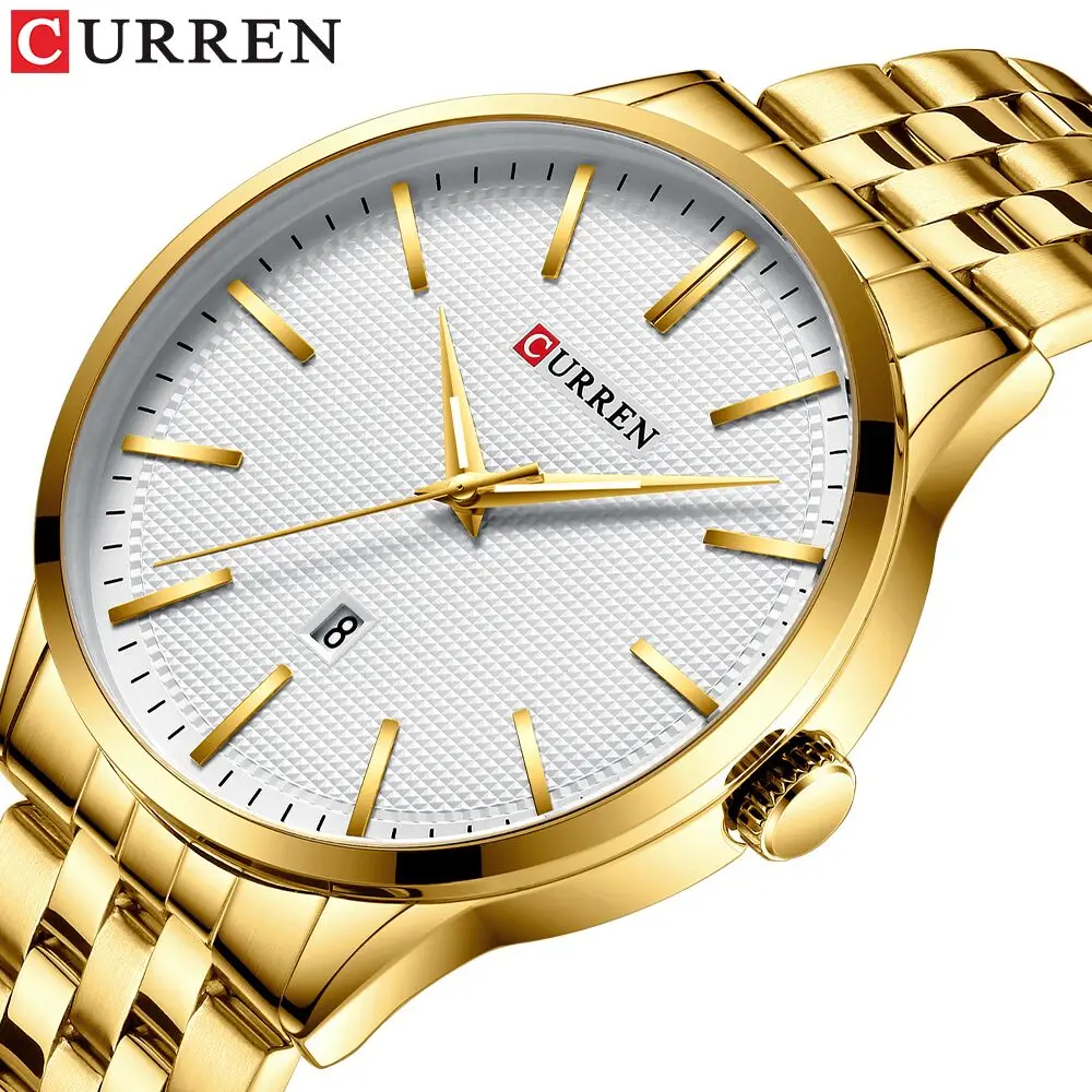 

Men's Watch Top Brand CURREN Luxury Quartz Wrist Watch Male Clock Business Watches Relogio Masculino Stainless Steel Band
