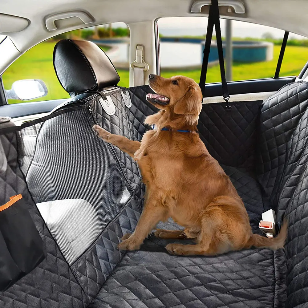 

Dog Car Seat Cover Pet Car Protective Cover Universal Waterproof Car Back Seat Cover 4 Layer Non-Slip Design Dog Travel Hammock