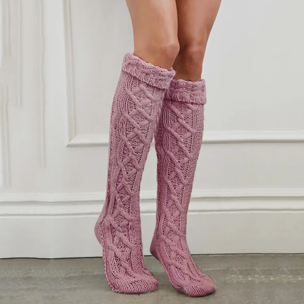 Для женщин из хлопка высокие сапоги-ботфорты выше колена Гольфы зимние женские