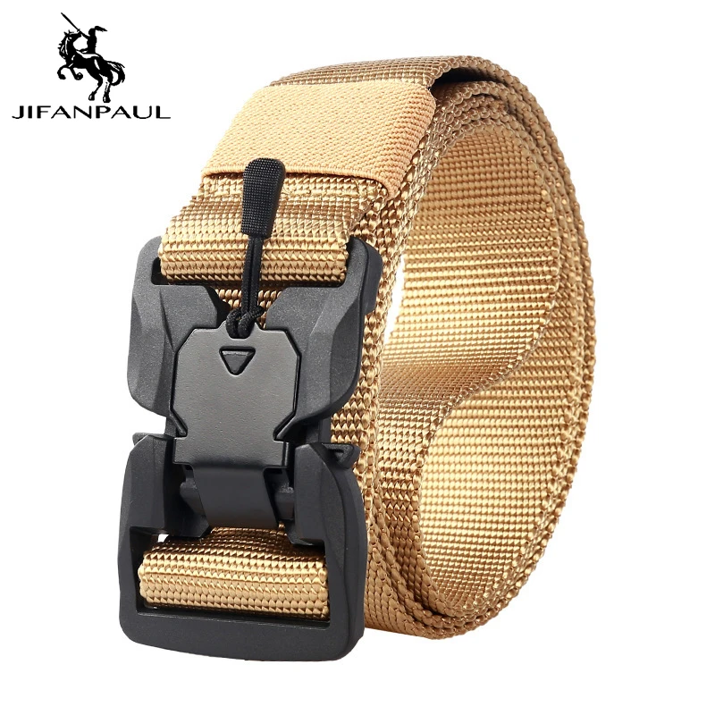 

JIFANPAUL New Combat Tactical Belt Magnetic Woven Magnet Buckle Outdoor Belt Unisex Function Combat Survival High Quality Marine