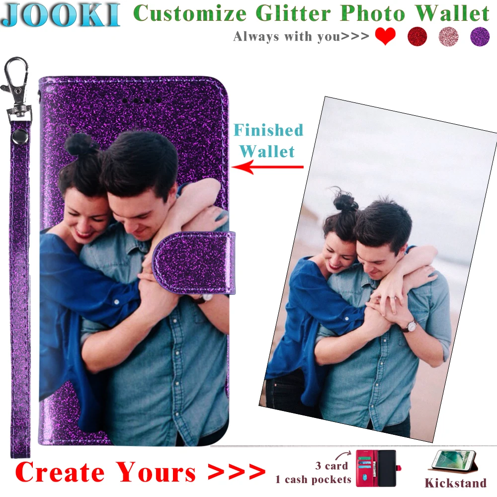 Aquos zero блестящий чехол персонализированные фото кожаный кошелек для острых