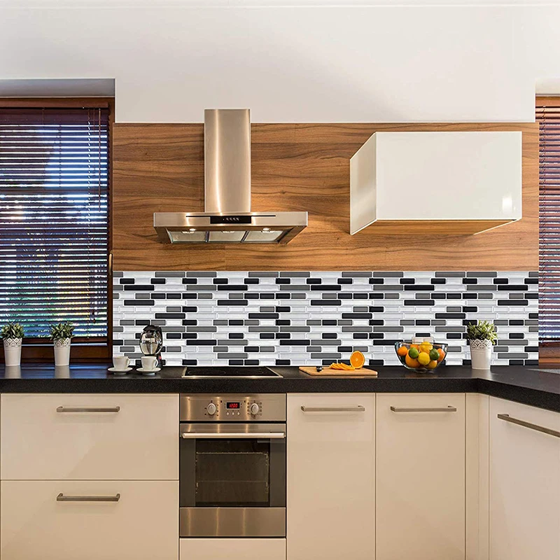 Creative Home Beautification 3D Tile Stickers Self-Adhesive Kitchen Backsplash Wall Paper Simulation Marble Design can CSV | Дом и сад