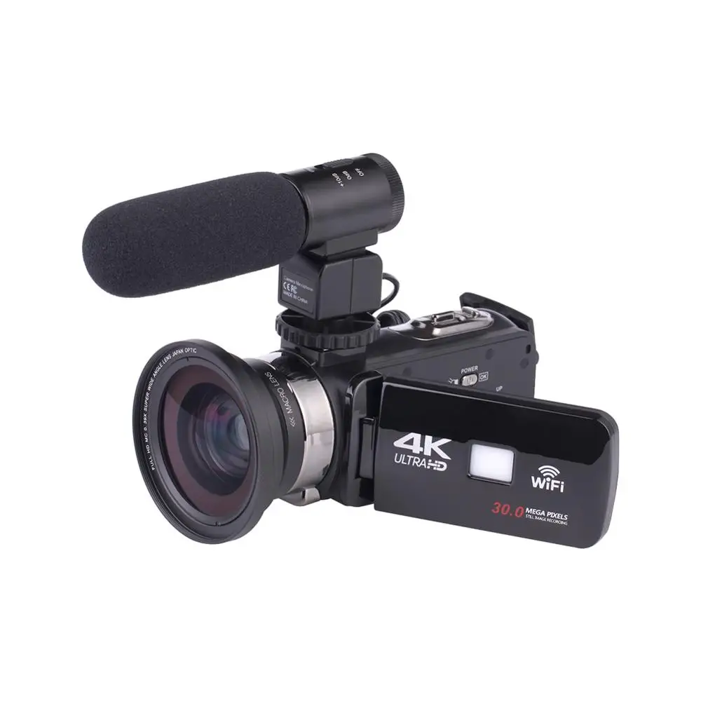 lens mic camera 4K цифровая камера с супер четкостью 12 миллионов пикселей, наружная домашняя портативная DV профессиональная камера с функцией ночной съемки, поддержка 4K 30FPS - Цвет: lens mic camera
