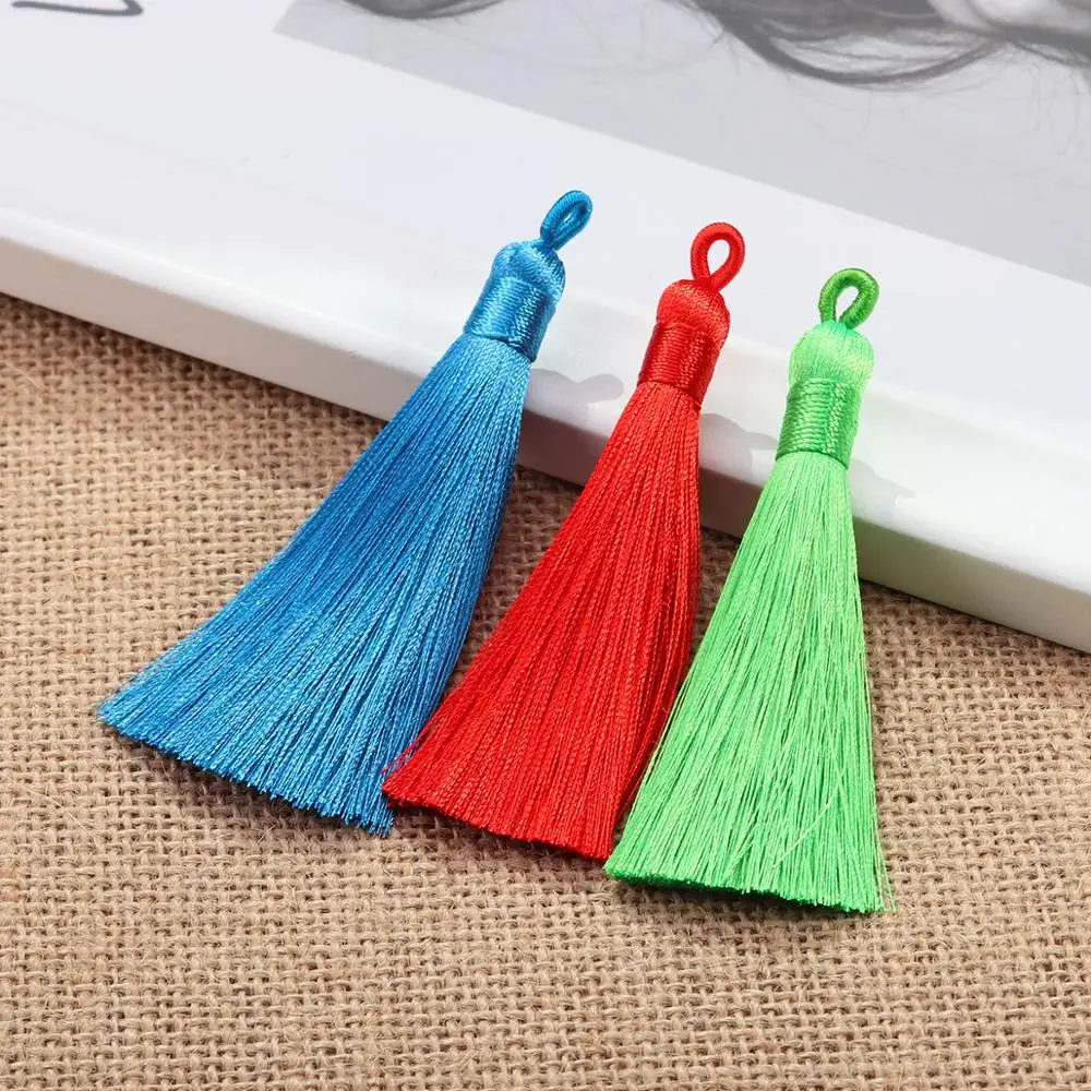 Кисти из хлопка и шелка для сережек 10 шт. 8 9 см|Ювелирная фурнитура компоненты| |