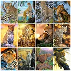 HUACAN картины по номерам леопардовые животные наборы домашний декор живопись по номеру дерево рисунок на холсте Ручная роспись искусство подарок