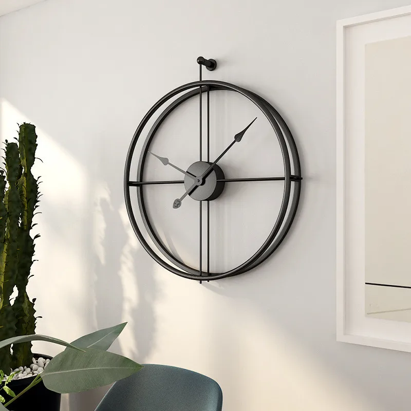 

Modern Design Large Wall Clock Office Decor Luxurious Minimalist Industrial Mute Nordic Hanging Metal Iron Watch Home Decoration