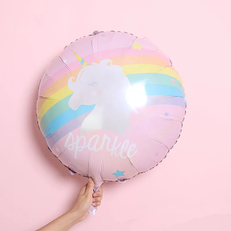 2 шт. 22 дюйма Круглый Радужный Единорог Лебедь алюминиевый шар на день рождения