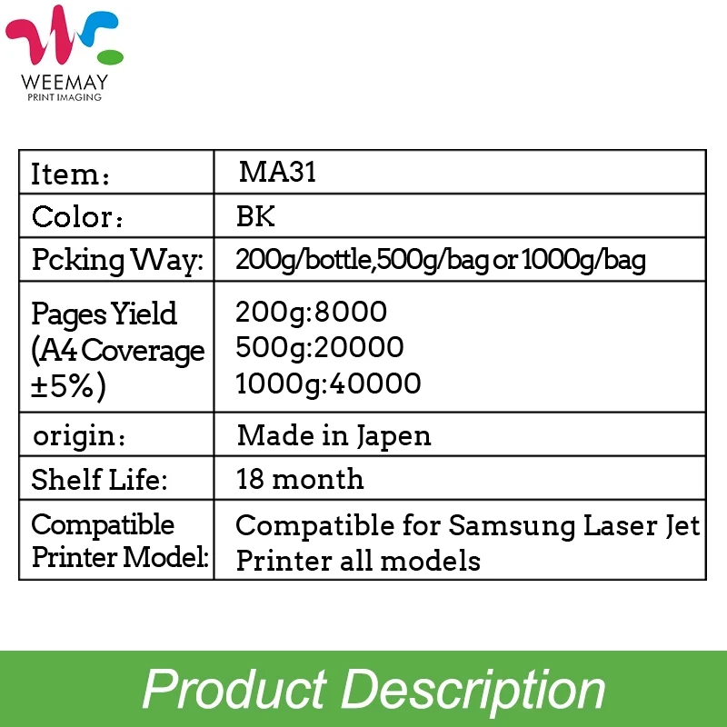 Weemay MLT d111s 111 d111 порошок для электростатической печати Samsung