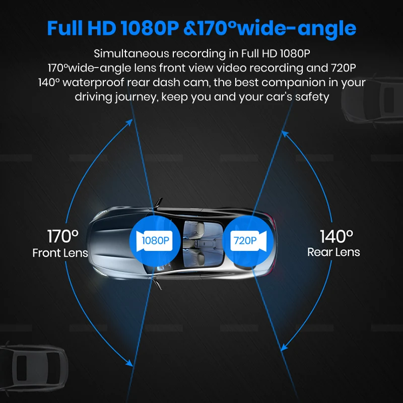 Junsun HD 1080P задняя + Передняя камера потоковое зеркало Автомобильный